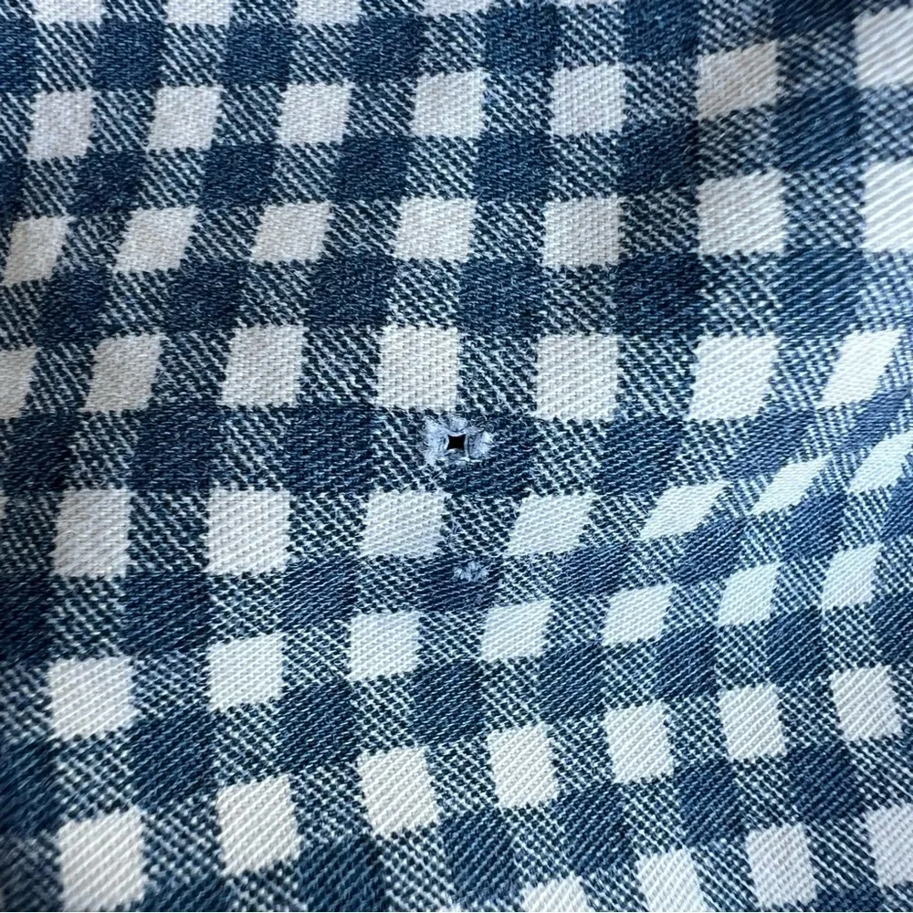 Vintage Ralph Lauren Wendy Small Gingham Blue King Size Flat Sheet READ